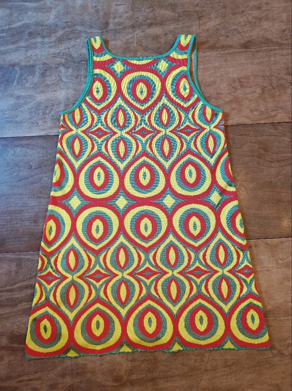 Zara Retro Geometric Knit Sleeveless Dress Size Medium